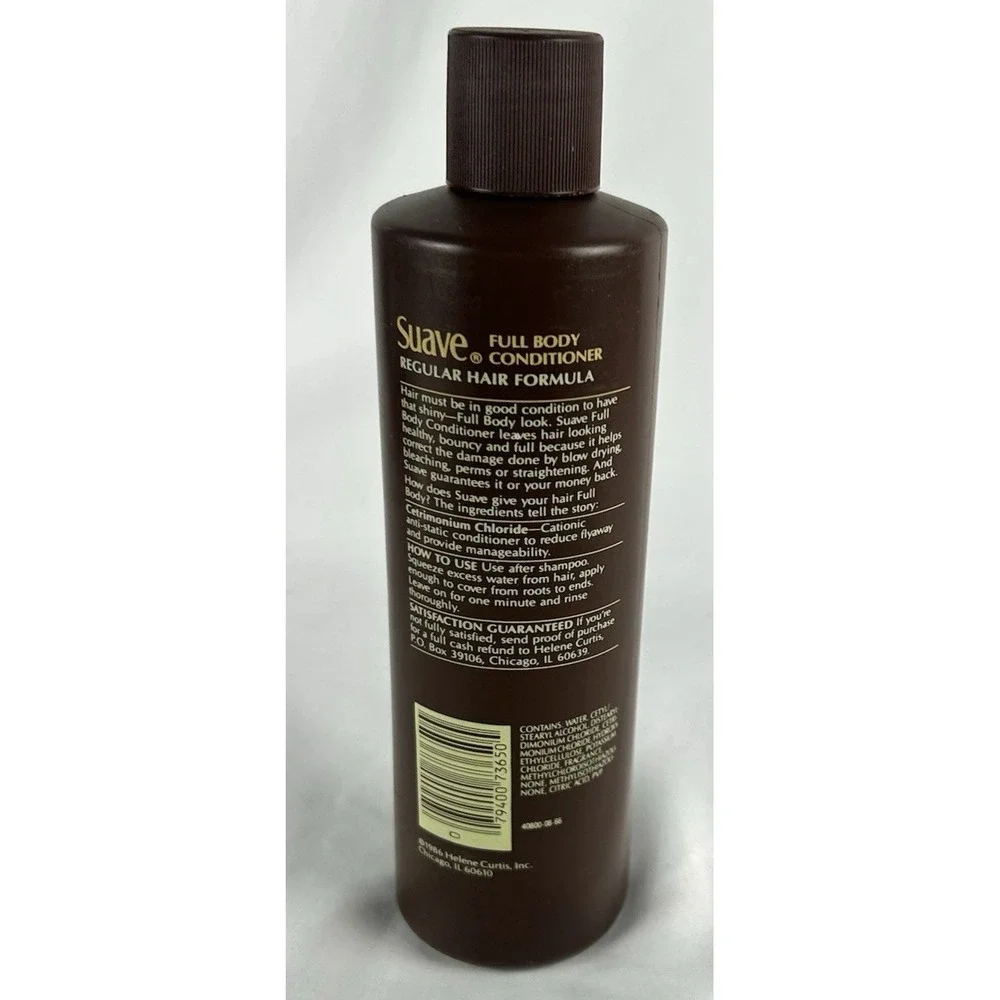Vintage 1986 Suave Full Body Conditioner For Regular Hair 16 Oz Full Bottle